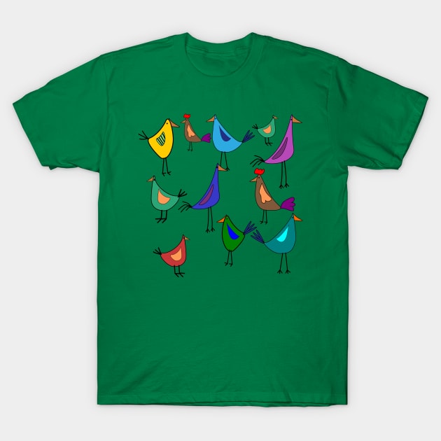 birds T-Shirt by White cloth
